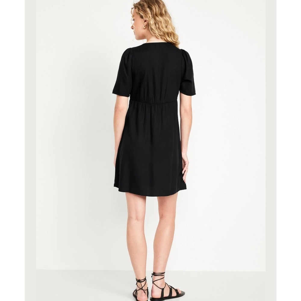 NWT Button-down Crepe Black Mini Dress - Picture 3 of 5